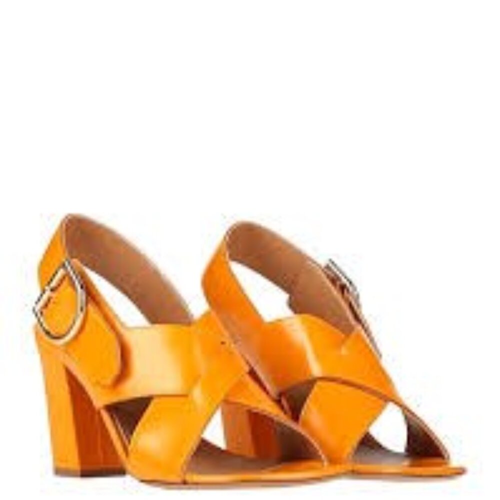Dries Van Noten Orange Heeled Sandals